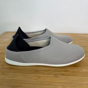 Mahabis Summer Slippers 7.5 Gray Slip On Wool Lining Comfort Minimal House Mules